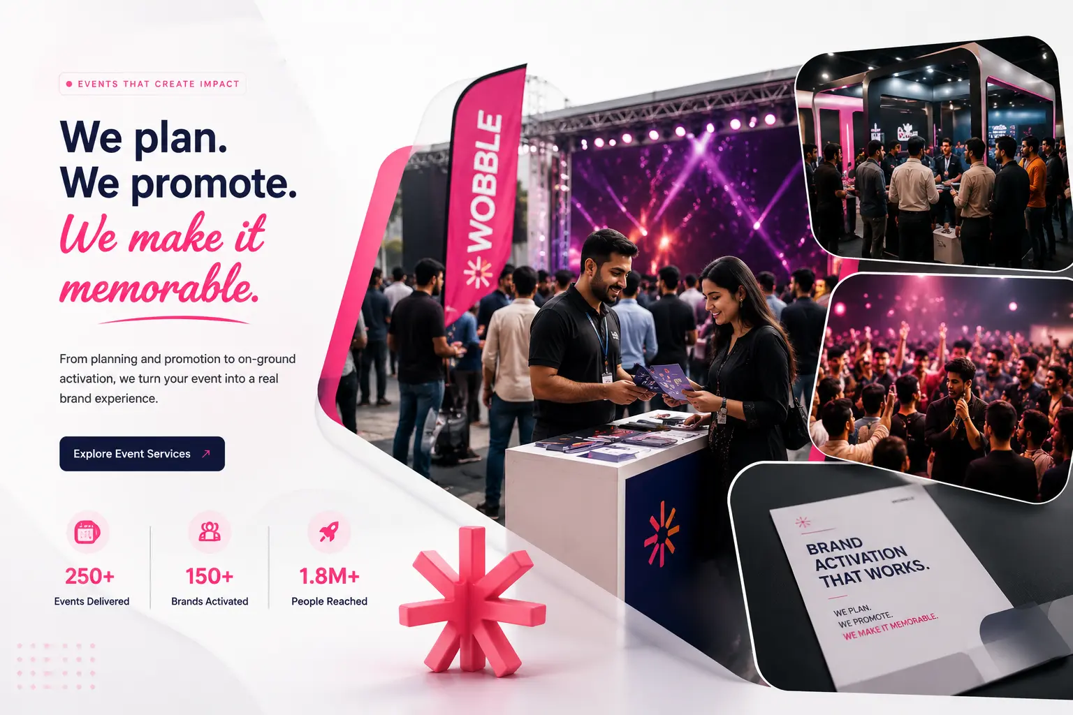 Wobble event activation with audience and brand launch atmosphere