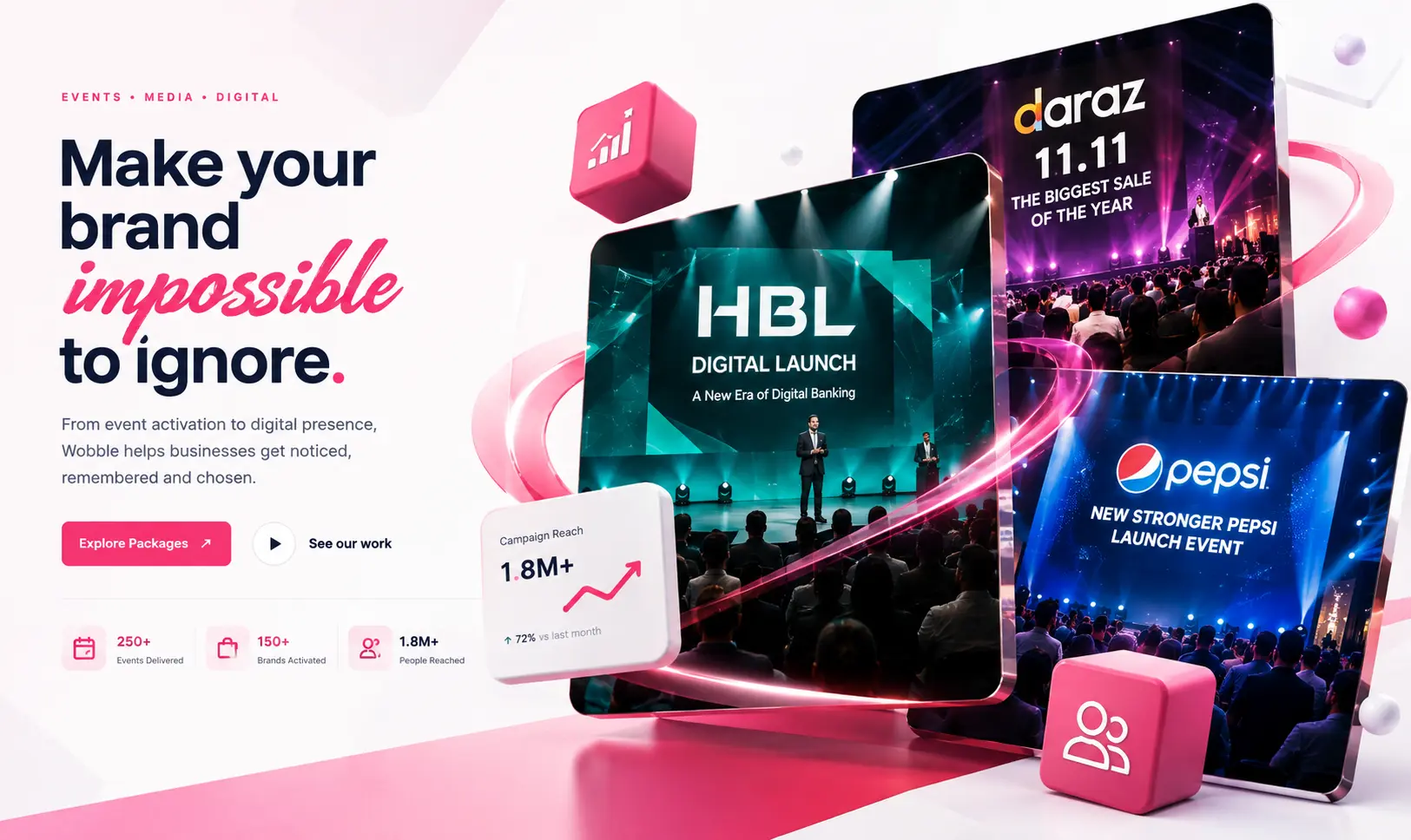 Wobble event campaign showcase